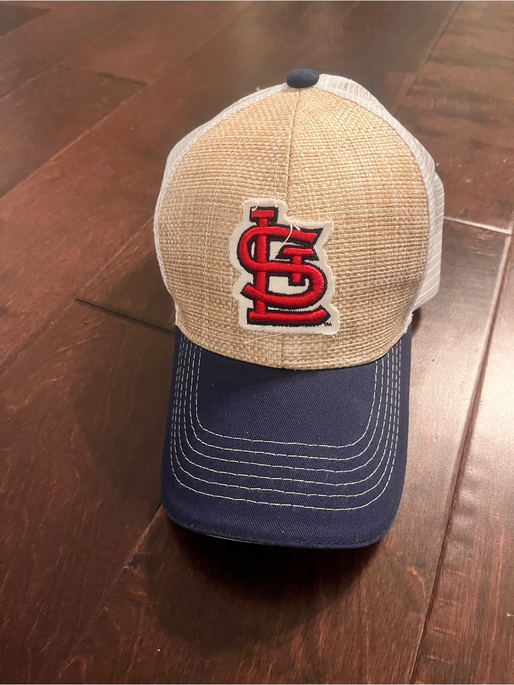 St. Louis Cardinals Red Logo Navy and Tan Trucker Cap